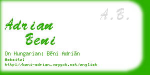 adrian beni business card